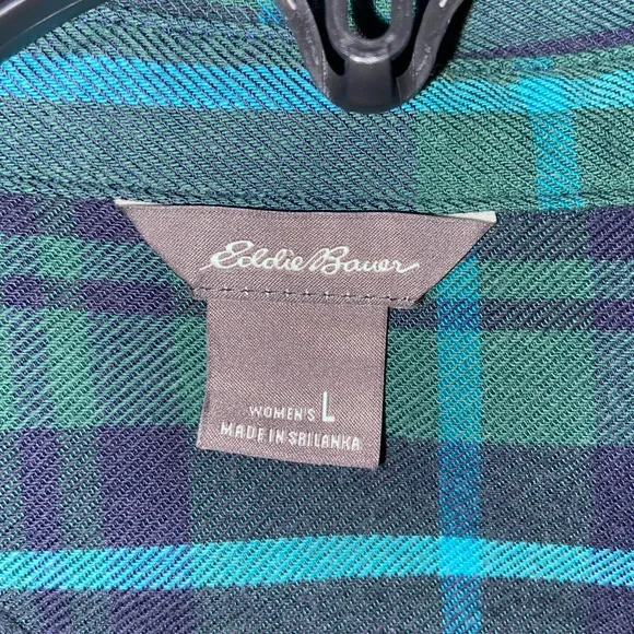 Eddie Bauer Green and Blue Flannel - Picture 3 of 3